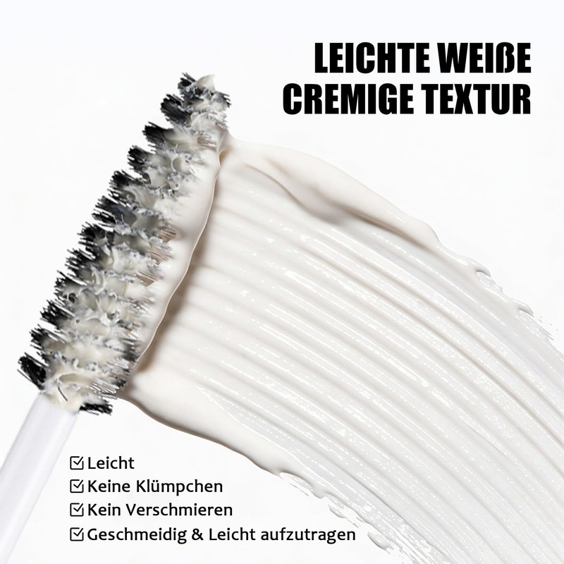 Mascara Primer White, 5D White Mascara Waterproof, Volumising & Curl