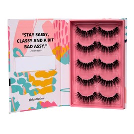 GirlGotLashes Sassy Mess Large Boxes Handmade Eyelash Extensions for Home 5 Eyelash Pairs Lashes with 5-7 Days Hold Vegan