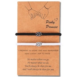 ULYSIA Pinky Promise Matching Bracelets for Couples Best Friend Soulmate Valentines Day Birthday Gifts for Her Him Lover Relationships Bracelets for Boyfriend Girlfriend Wife