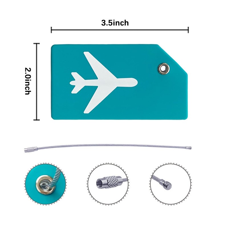 5Pack Silicone Luggage Tag with Name ID Card Perfect to
