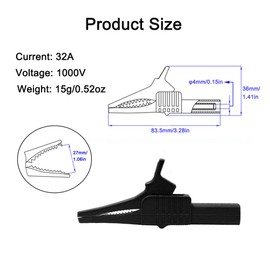TopHomer 5 Colors Optional Alligator Clips Crocodile Clamps with Insulating Shell Durable Sturdy for Electrical Testing, Circuit Connection, Experiment(Green)