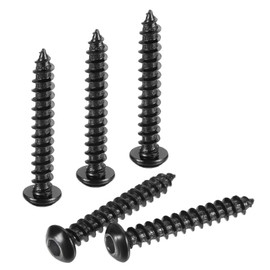 sourcing map Hex Socket Self Tapping Screws, M6 x 40mm Carbon Steel Wood Screw 25pcs