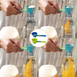 Hayaww 2 x Funnel Shovel for Powder, Mini Funnel, Powder, Funnel, Scoop, Funnel, Kitchen, Sliding Strainer, Funnel Measuring Spoon, Kitchen Appliances for Measuring Dry Powders and Liquids