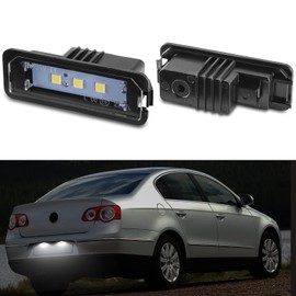 POPMOTORZ LED Number Plate Light, 2PCS License Plate Light with Canbus Design Error Free Waterproof 6000k Xenon White 5050 SMD Compatible with Golf 4/5/6/7 Lupo Scirocco Polo 9N Polo 6R