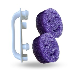 Smilyeez Double Smiling Sponge Handle for Smiling Scrub Sponges - Includes 2 Scrub Moji Sponges