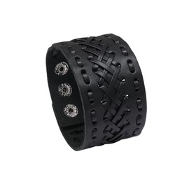 72ore Leather Bracelet for Men Braided Leather Bracelet Punk Leather Bracelet Mens Leather Bracelet Vintage Wristbands Bracelet Black Bracelet Birthday Christmas Gifts for Men