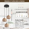 3-Light Mini Hemp Rope Woven Pendant Light Kitchen Island,3 Dome