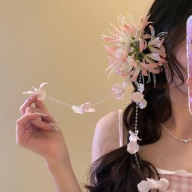 Artificial flower accessory, artificial flower, hair ornament, mandu shaka, hair ornament, hair ornament, hair trim, school entrance ceremony, graduation ceremony, wedding, birthday, Japanese yukata