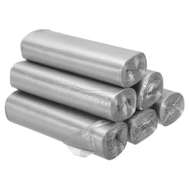 PATIKIL 4 Gallon Trash Bags, 6 Rolls / 120 Counts Thicken Rubbish Bags Portable Small Garbage Bags for Office Bedroom Kitchen, Grey