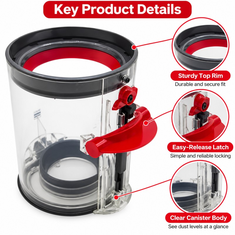 Dust Bin Replacement for Dyson V11 Vacuums – Compatible Plastic