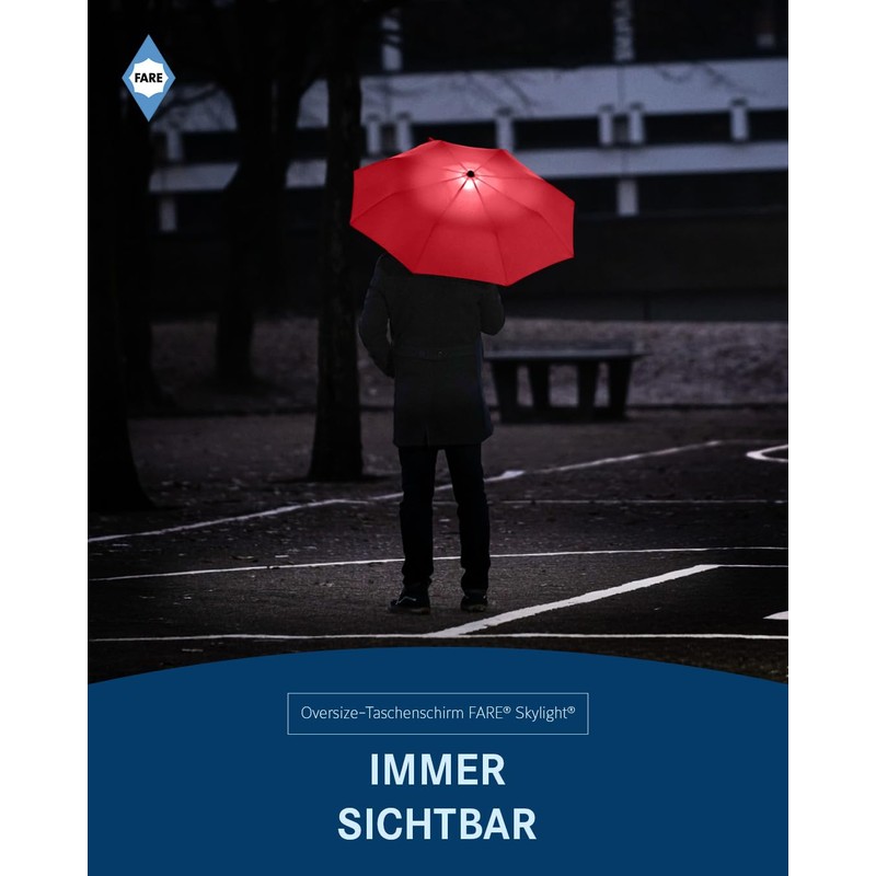 FARE Oversized Pocket Umbrella Skylight - Effective Umbrella with LED