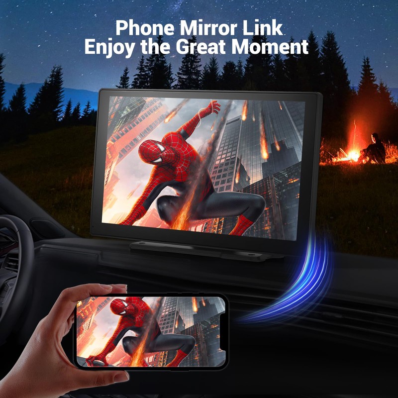 HAUXIY Wireless Apple Carplay Screen for Car 4K Dash Cam,