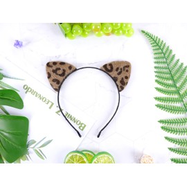 Bonnie Z. Leonardo Jaguar Ears Headband Cat Ears Headband Furry Brown Jaguar