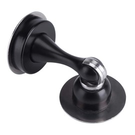 zerodis Door Magnetic Stopper, 304 Stainless Steel Door Holder with Bottom Bumper, No Drilling, Black