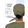 Adjustable Nurse Hat for Women Unisex Scrub Cap Olive with