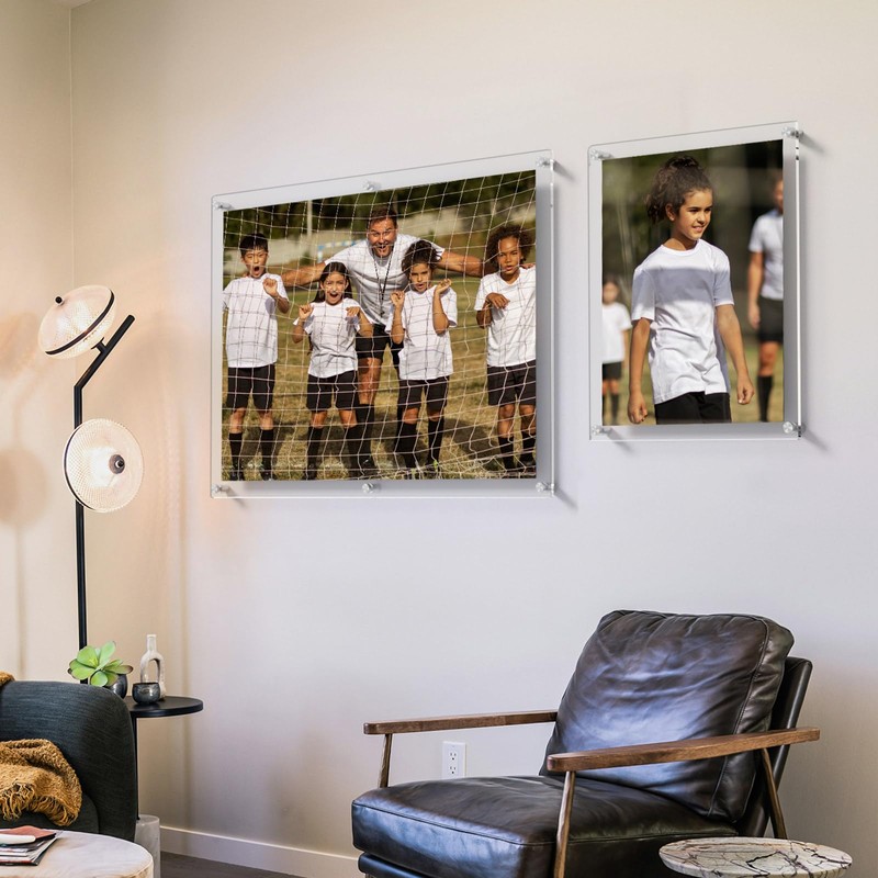 AITEE Large Acrylic Floating Picture Frame 18×24，Clear Photo Frame Wall
