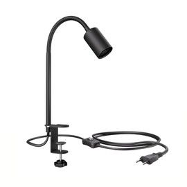 ledscom.de Clamp Light, Gooseneck LELE, Switch, Matte Black, 1x E27 Max. 60 W, Modern, Accent Light, Changeable, Reading Light, Bed Light, Work Light, Interior Light, Bedside Lamp