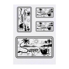4 x 'Summer Bliss by the Shore' Temporary Tattoos - Water Resistant, Skin-Safe, Non-Toxic Transfers, Mixed Sizes (TO00083244)