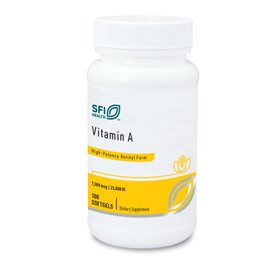 Klaire Labs SFI Health Vitamin A - High Potency 25000 IU Dose (7,500mcg RAE) from Fish Liver Oil, Preformed Retinol Form (100 Softgels)