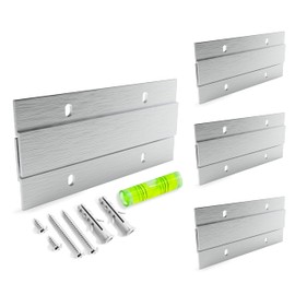 French Cleat Picture Hanger - 4 inch 4 Pairs - Aluminum Z Hanger Interlocking Wall Mounting Bracket Hardware Kit Z Clips for Hanging Wall Painting, Mirrors, Panels, Artwork, Cabinet, Whiteboard