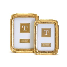 Two's Company Set Of 2 Gold Leaf Photo Frames