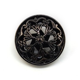 Craftisum 20 pcs Black Retro Double Layer Openwork Metal Shank Sewing Coat Buttons -25mm -1"