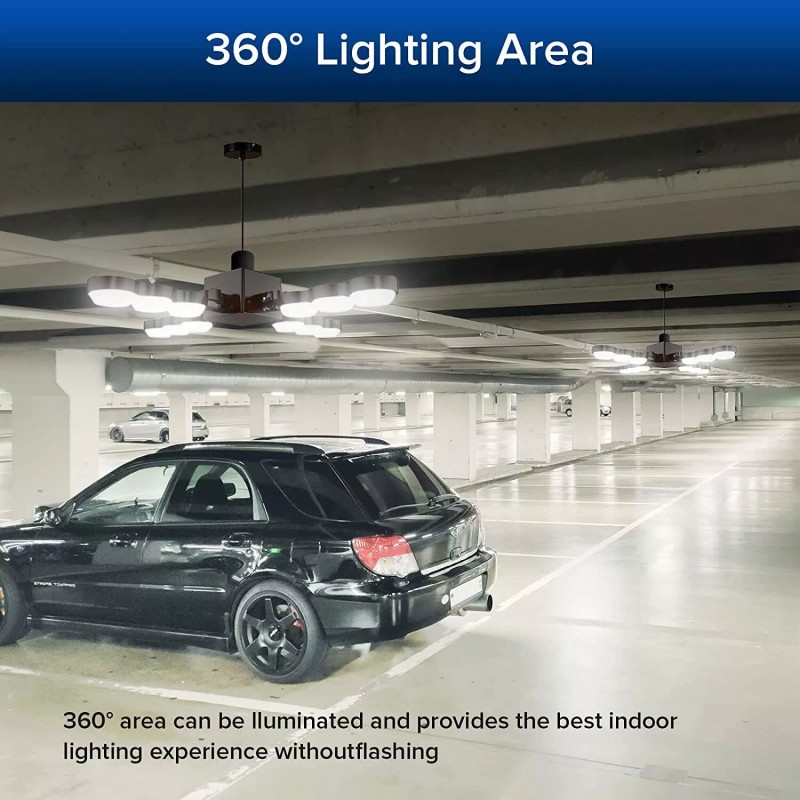 SANSI 60W LED Garage Light Deformable 6000lm Bulb LED Ceiling