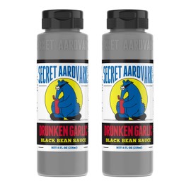 Secret Aardvark Drunken Garlic Black Bean Sauce - Garlic Hot Sauce, Stir Fry Sauce, Mild BBQ Sauce, Low Carb, Dairy Free, Chili Garlic Sauce, Hot Sauce & Marinade - 8 fl oz 2 Pack