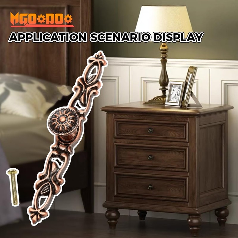 Mgoodoo Retro Door Handle Metal Knob Cupboard Handle Brass Bronze