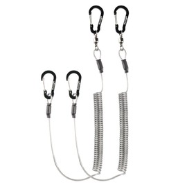 Booms Fishing T02 Fishing Pole Tether, Kayak Paddle Leash, Paddle Board Fishing Accessories, Heavy Duty Fishing Lanyard for Fishing Tools/Rods/Paddles, Black 2pcs