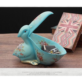 Poly Resin Big Mouth Pelican Statue Figurine, Creative Big Mouth Pelican Decoration,Home Decoration,Bowl Snack Tray etc