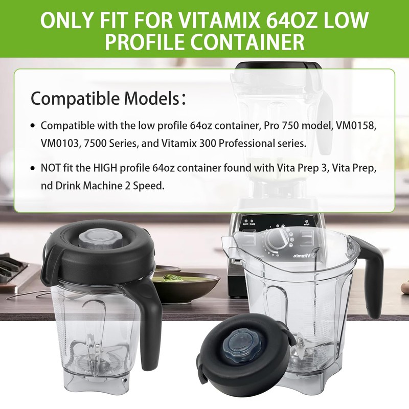 2 Packs Replacement Lid Plug for Vitamix 64oz Low Profile