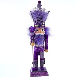 Kurt Adler Hollywood Wooden Nutcracker Collection, Purple King, 16"