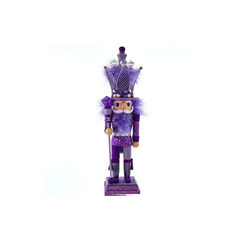 Kurt Adler Hollywood Wooden Nutcracker Collection, Purple King, 16"