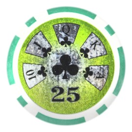 N/A Hi Roller Holo Inlay 14-Gram Poker Chips (25-Pack) - Clay Composite  BRY000848U