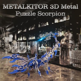 Metalkitor Scorpion 3D Metal Puzzles Kits for Adults Teens – 454 Pcs – Mechanical Assembly Models – 4 Hours to Build – Ideal for Gifts and Decorations (Blue)