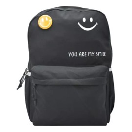 Lluvia Mochila You Are My Smile Negra Lisa Primaria Ll23bmj105 Lluvia Color Negro Diseño De La Tela Liso