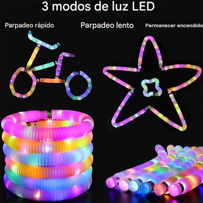 12 Pulseras Elásticas De Neón Luz Led Para Fiestas Batucada
