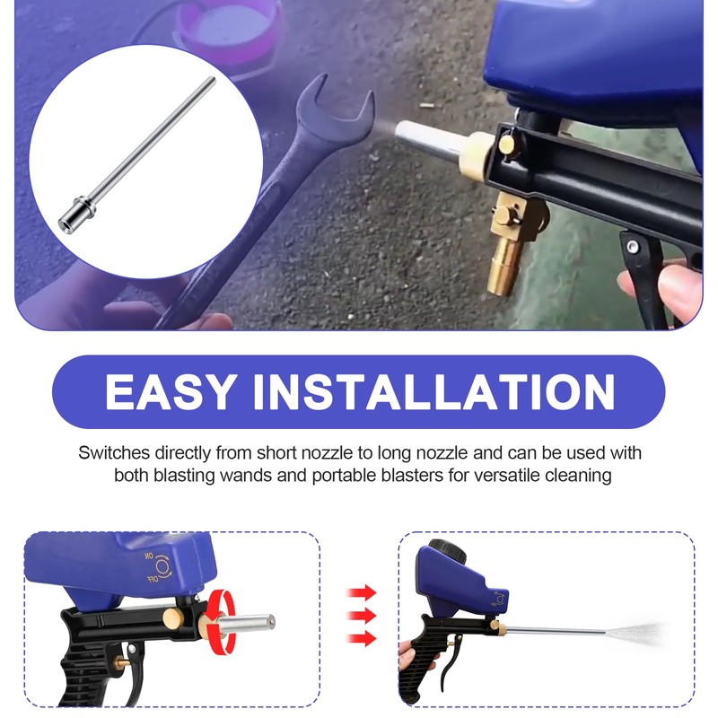 Sand Blaster Long Nozzle for LE Lematec, Sandblasting Nozzle Tip