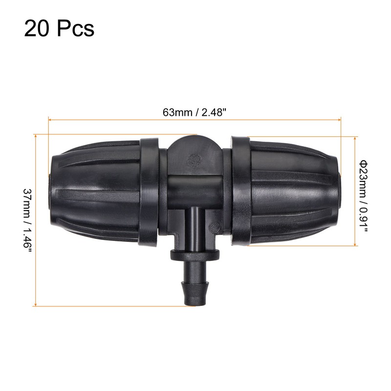 MECCANIXITY Drip Irrigation Barbed Tee 3-Way Fitting 8mm to 4mm