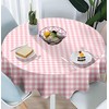SietDESEO 2 Pack Pink Gingham Tablecloth Round 84 x 84