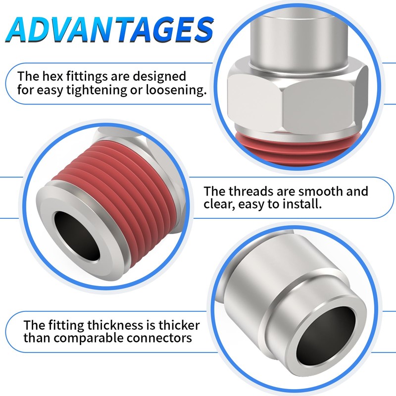 ChillWaves Automotive T-Style Air Plug, 1/2" NPT Male Pneumatic Plugs,