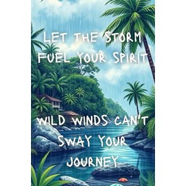 Vibrant Tropical Storm Notebook: Escape to Paradise Journal with 120 Lined Pages - 6x9" Hand-Drawn Rainy Island Cover in Bright Colors