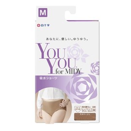 YouYou for MIDY Water Absorption Panties, Water Absorbency 0.4 fl oz (10 cc), Mocha Beige, M Size
