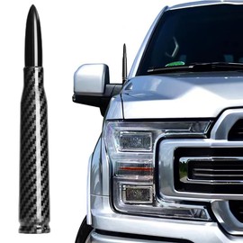 CZSWCH 50 Cal Truck Bullet Antenna Carbon Fiber Design Compatible with Ford F150 F250 F350, Dodge RAM 1500, Chevy Silverado,GMC Sierra, Jeep Wrangler/Gladiator, Toyota Tundra/Tacoma.1990-Current.