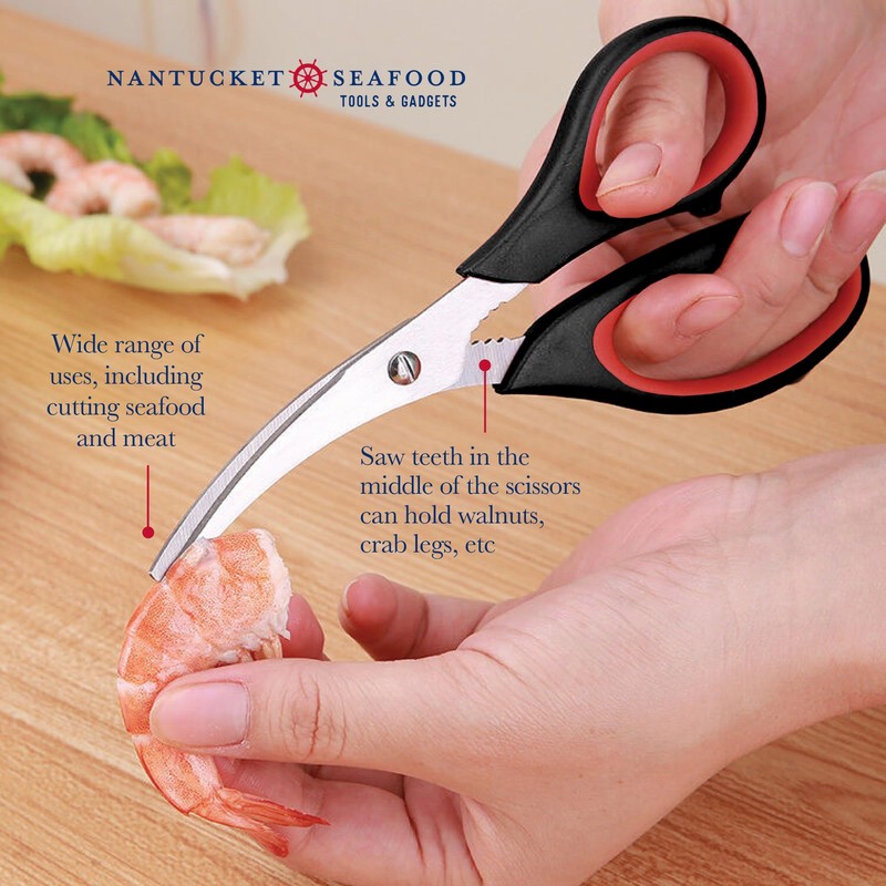 Nantucket Stainless Steel Seafood Scissors and Cracker For Lobsters, Crab,