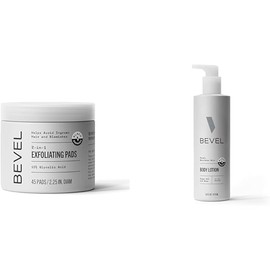Bevel 10% Glycolic Acid Toner Pads 45 Count and All Day Body Lotion 16 Oz Bundle