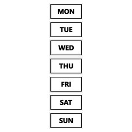 Days of The Week Magnets by DCM Solutions (Black Inverted)