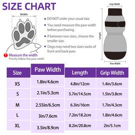 PUPTECK Anti Slip Dog Socks 2 Pairs with Double Grippers for Hardwood Floors, Shoes for Hot/Cold Pavement, Boots & Paws Protectors to Prevent Licking, Traction Booties for Senior Small Large Dogs