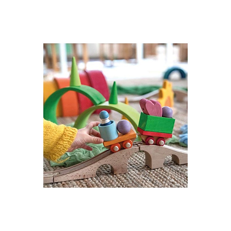 Grimm's 09090 Wooden Train Construction Game